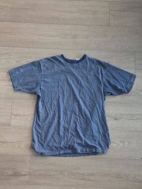 Claiborne Blue Striped Crewneck Tee